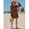 imageANRABESS Beach Cover Ups for Women Crochet Swimsuit Bathing Suit Swimwear Bikini Mesh Knit Dress 2025 Summer Vacation OutfitsBrown