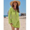 imageANRABESS Beach Cover Ups for Women Crochet Swimsuit Bathing Suit Swimwear Bikini Mesh Knit Dress 2025 Summer Vacation OutfitsNeon Green