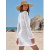 imageANRABESS Beach Cover Ups for Women Crochet Swimsuit Bathing Suit Swimwear Bikini Mesh Knit Dress 2025 Summer Vacation OutfitsWhite