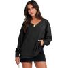 imageANRABESS Oversized Long Sleeve Shirts for Women Off the Shoulder Sweatshirt Loose V Neck Tunic Tops High Low Sweater 2025Black
