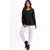 imageANRABESS Oversized Long Sleeve Shirts for Women Off the Shoulder Sweatshirt Loose V Neck Tunic Tops High Low Sweater 2025Black