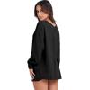 imageANRABESS Oversized Long Sleeve Shirts for Women Off the Shoulder Sweatshirt Loose V Neck Tunic Tops High Low Sweater 2025Black