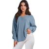 imageANRABESS Oversized Long Sleeve Shirts for Women Off the Shoulder Sweatshirt Loose V Neck Tunic Tops High Low Sweater 2025Blue