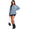 imageANRABESS Oversized Long Sleeve Shirts for Women Off the Shoulder Sweatshirt Loose V Neck Tunic Tops High Low Sweater 2025Blue