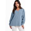 imageANRABESS Oversized Long Sleeve Shirts for Women Off the Shoulder Sweatshirt Loose V Neck Tunic Tops High Low Sweater 2025Blue