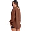 imageANRABESS Oversized Long Sleeve Shirts for Women Off the Shoulder Sweatshirt Loose V Neck Tunic Tops High Low Sweater 2025Caramel