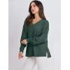 imageANRABESS Oversized Long Sleeve Shirts for Women Off the Shoulder Sweatshirt Loose V Neck Tunic Tops High Low Sweater 2025Dark Green