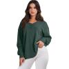 imageANRABESS Oversized Long Sleeve Shirts for Women Off the Shoulder Sweatshirt Loose V Neck Tunic Tops High Low Sweater 2025Dark Green