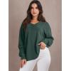 imageANRABESS Oversized Long Sleeve Shirts for Women Off the Shoulder Sweatshirt Loose V Neck Tunic Tops High Low Sweater 2025Dark Green