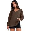 imageANRABESS Oversized Long Sleeve Shirts for Women Off the Shoulder Sweatshirt Loose V Neck Tunic Tops High Low Sweater 2025Deep Brown