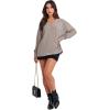 imageANRABESS Oversized Long Sleeve Shirts for Women Off the Shoulder Sweatshirt Loose V Neck Tunic Tops High Low Sweater 2025Grey Apricot