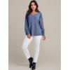 imageANRABESS Oversized Long Sleeve Shirts for Women Off the Shoulder Sweatshirt Loose V Neck Tunic Tops High Low Sweater 2025Grey Blue
