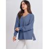 imageANRABESS Oversized Long Sleeve Shirts for Women Off the Shoulder Sweatshirt Loose V Neck Tunic Tops High Low Sweater 2025Grey Blue