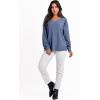 imageANRABESS Oversized Long Sleeve Shirts for Women Off the Shoulder Sweatshirt Loose V Neck Tunic Tops High Low Sweater 2025Grey Blue