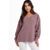 imageANRABESS Oversized Long Sleeve Shirts for Women Off the Shoulder Sweatshirt Loose V Neck Tunic Tops High Low Sweater 2025Light Purple