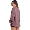 imageANRABESS Oversized Long Sleeve Shirts for Women Off the Shoulder Sweatshirt Loose V Neck Tunic Tops High Low Sweater 2025Light Purple