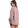 imageANRABESS Oversized Long Sleeve Shirts for Women Off the Shoulder Sweatshirt Loose V Neck Tunic Tops High Low Sweater 2025Pink