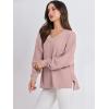 imageANRABESS Oversized Long Sleeve Shirts for Women Off the Shoulder Sweatshirt Loose V Neck Tunic Tops High Low Sweater 2025Pink