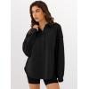 imageANRABESS Sweatshirt for Women Oversized Casual Long Sleeve Side Slit Button Lapel Polo Pullover Tunic Tops 2025 Fall OutfitsBlack