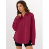 imageANRABESS Sweatshirt for Women Oversized Casual Long Sleeve Side Slit Button Lapel Polo Pullover Tunic Tops 2025 Fall OutfitsDark Red