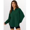 imageANRABESS Sweatshirt for Women Oversized Casual Long Sleeve Side Slit Button Lapel Polo Pullover Tunic Tops 2025 Fall OutfitsForest Green
