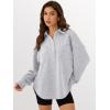 imageANRABESS Sweatshirt for Women Oversized Casual Long Sleeve Side Slit Button Lapel Polo Pullover Tunic Tops 2025 Fall OutfitsGrey