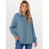 imageANRABESS Sweatshirt for Women Oversized Casual Long Sleeve Side Slit Button Lapel Polo Pullover Tunic Tops 2025 Fall OutfitsLight Blue