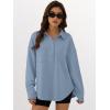 imageANRABESS Sweatshirt for Women Oversized Casual Long Sleeve Side Slit Button Lapel Polo Pullover Tunic Tops 2025 Fall OutfitsLight Blue