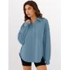 imageANRABESS Sweatshirt for Women Oversized Casual Long Sleeve Side Slit Button Lapel Polo Pullover Tunic Tops 2025 Fall OutfitsLight Blue