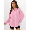 imageANRABESS Sweatshirt for Women Oversized Casual Long Sleeve Side Slit Button Lapel Polo Pullover Tunic Tops 2025 Fall OutfitsPink