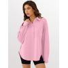imageANRABESS Sweatshirt for Women Oversized Casual Long Sleeve Side Slit Button Lapel Polo Pullover Tunic Tops 2025 Fall OutfitsPink