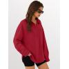 imageANRABESS Sweatshirt for Women Oversized Casual Long Sleeve Side Slit Button Lapel Polo Pullover Tunic Tops 2025 Fall OutfitsRed