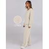 imageANRABESS Women 2 Piece Lounge Pajamas Sets Casual Ribbed Knit Long Sleeve Top Pants Matching Set 2025 Fall Outfits ClothesBeige