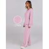 imageANRABESS Women 2 Piece Lounge Pajamas Sets Casual Ribbed Knit Long Sleeve Top Pants Matching Set 2025 Fall Outfits ClothesPink