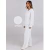 imageANRABESS Women 2 Piece Lounge Pajamas Sets Casual Ribbed Knit Long Sleeve Top Pants Matching Set 2025 Fall Outfits ClothesWhite
