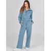 imageANRABESS Women 2 Piece Outfits 2025 Fall Fashion Airport Wide Leg Pants Lounge Set Leisure Travel Vacation Clothes SweatsuitsBlue
