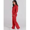 imageANRABESS Women 2 Piece Outfits 2025 Fall Fashion Airport Wide Leg Pants Lounge Set Leisure Travel Vacation Clothes SweatsuitsBright Red