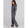 imageANRABESS Women 2 Piece Outfits 2025 Fall Fashion Airport Wide Leg Pants Lounge Set Leisure Travel Vacation Clothes SweatsuitsDark Grey