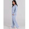 imageANRABESS Women 2 Piece Outfits 2025 Fall Fashion Airport Wide Leg Pants Lounge Set Leisure Travel Vacation Clothes SweatsuitsDusty Blue