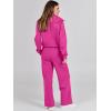 imageANRABESS Women 2 Piece Outfits 2025 Fall Fashion Airport Wide Leg Pants Lounge Set Leisure Travel Vacation Clothes SweatsuitsHot Pink