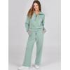 imageANRABESS Women 2 Piece Outfits 2025 Fall Fashion Airport Wide Leg Pants Lounge Set Leisure Travel Vacation Clothes SweatsuitsPea Green