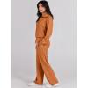 imageANRABESS Women 2 Piece Outfits 2025 Fall Fashion Airport Wide Leg Pants Lounge Set Leisure Travel Vacation Clothes SweatsuitsPumpkin