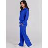 imageANRABESS Women 2 Piece Outfits 2025 Fall Fashion Airport Wide Leg Pants Lounge Set Leisure Travel Vacation Clothes SweatsuitsRoyal Blue