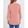 imageANRABESS Women 34 Length Sleeve Henley Tops V Neck Business Casual Work T Shirts Cute Travel Shirts 2025 Fall Trendy OutfitsCoral