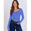 imageANRABESS Women Double Lined Long Sleeve Crop Tops Shirts Square Neck Tight Fitted Going Out TShirt Basic Tee Outfits 2025Blue