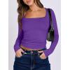imageANRABESS Women Double Lined Long Sleeve Crop Tops Shirts Square Neck Tight Fitted Going Out TShirt Basic Tee Outfits 2025Bright Purple