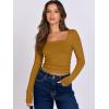 imageANRABESS Women Double Lined Long Sleeve Crop Tops Shirts Square Neck Tight Fitted Going Out TShirt Basic Tee Outfits 2025Caramel