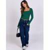 imageANRABESS Women Double Lined Long Sleeve Crop Tops Shirts Square Neck Tight Fitted Going Out TShirt Basic Tee Outfits 2025Forest Green