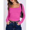 imageANRABESS Women Double Lined Long Sleeve Crop Tops Shirts Square Neck Tight Fitted Going Out TShirt Basic Tee Outfits 2025Hot Pink