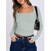 imageANRABESS Women Double Lined Long Sleeve Crop Tops Shirts Square Neck Tight Fitted Going Out TShirt Basic Tee Outfits 2025Light Green